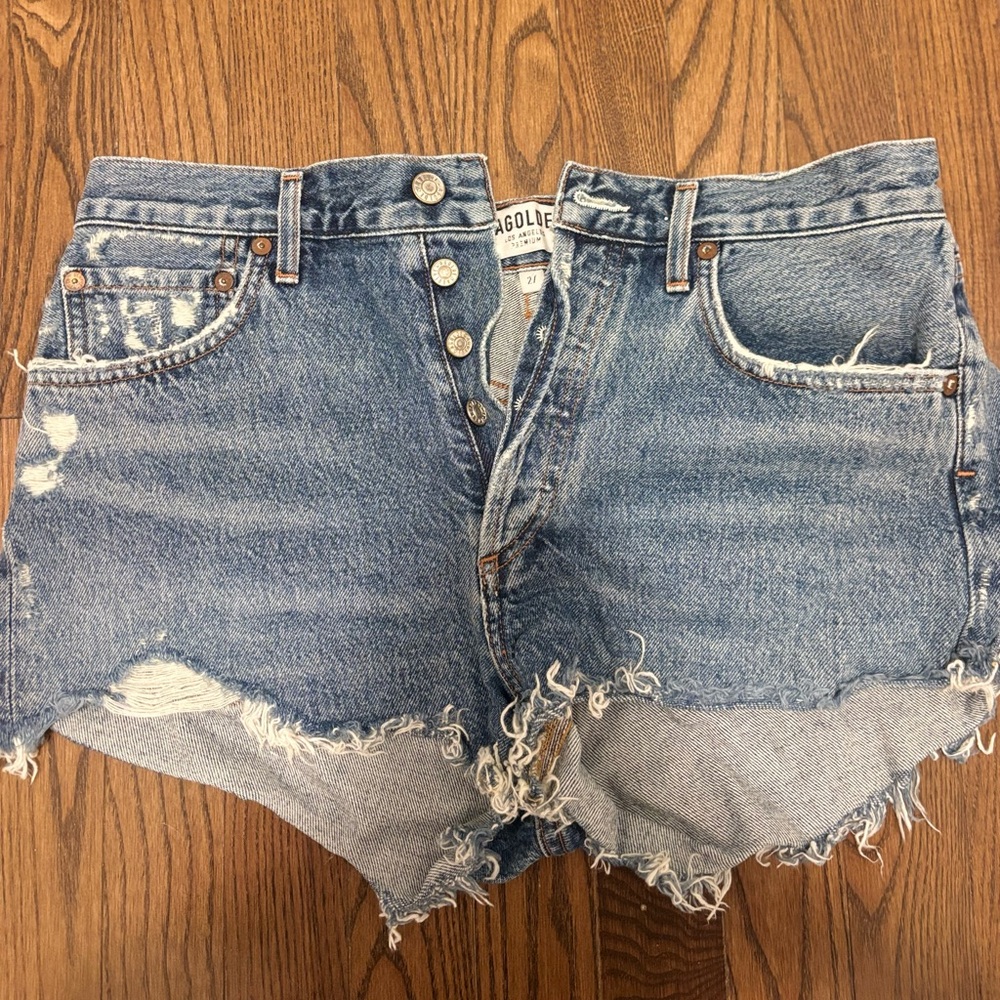Agolde Blue Denim Shorts